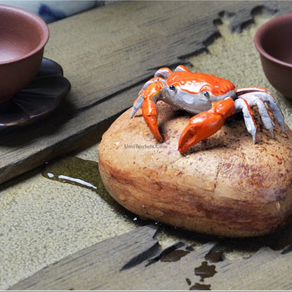 Color Changing Crab Tea Pet Ceramic Figurine for Tea Tray