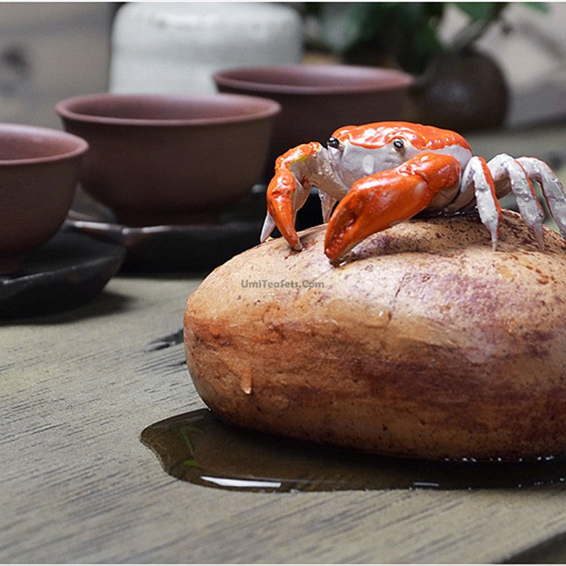 Color Changing Crab Tea Pet Ceramic Figurine for Tea Tray