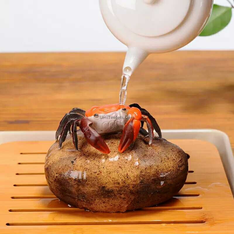 Color Changing Crab Tea Pet Ceramic Figurine for Tea Tray
