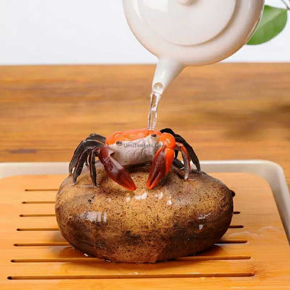 Color Changing Crab Tea Pet Ceramic Figurine for Tea Tray