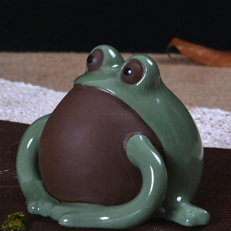Ge Kiln Clay Frog Tea Pet Chinese Tea Tray Decor