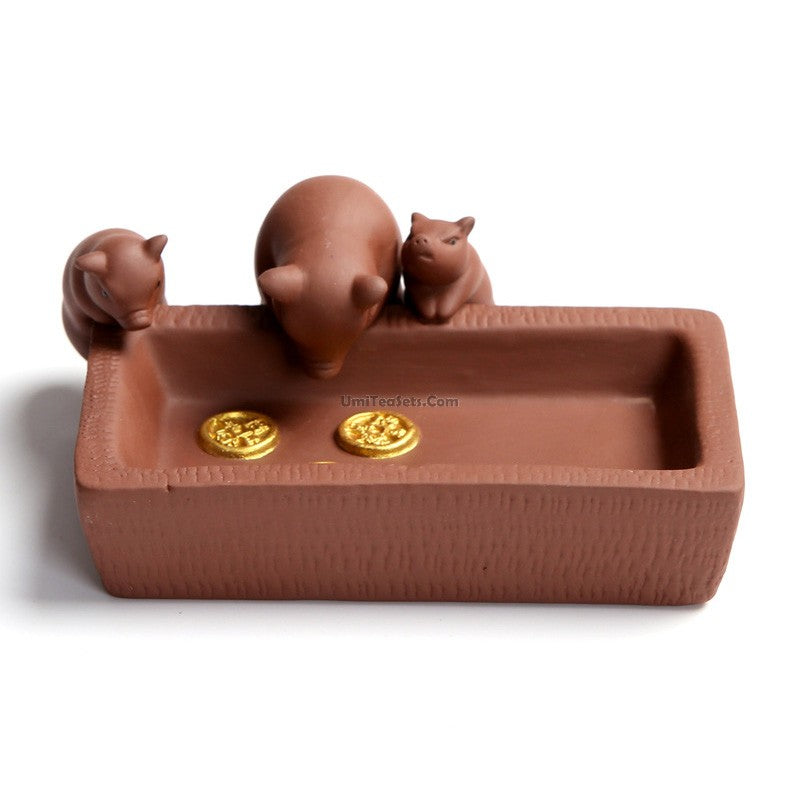 Pig Tea Pet Yixing Purple Clay Piggy Lucky Zodiac Tray Gift