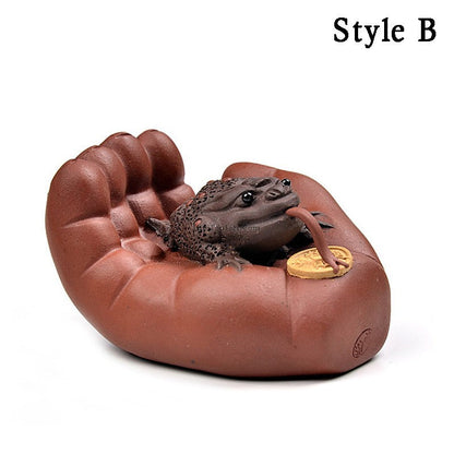 Toad Tea Pet Yixing Purple Clay Money Frog 2 Styles Gongfu