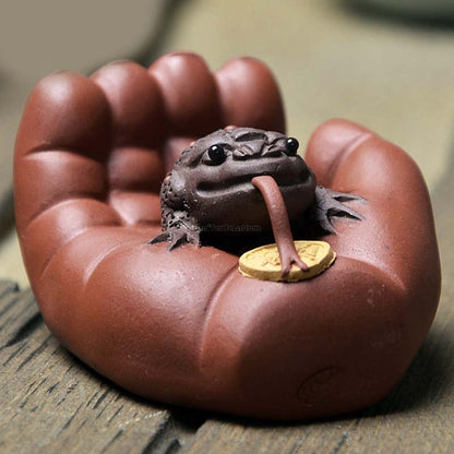 Toad Tea Pet Yixing Purple Clay Money Frog 2 Styles Gongfu