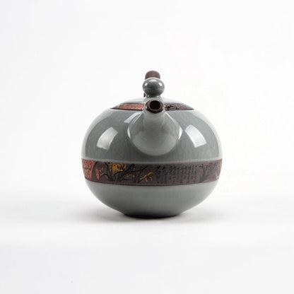 Ge Kiln Ice Crack Teapot, 200ml Double Glaze Ceramic
