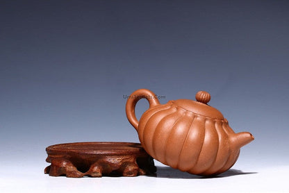 Purple Clay Teapot Yixing Handmade Chrysanthemum Design