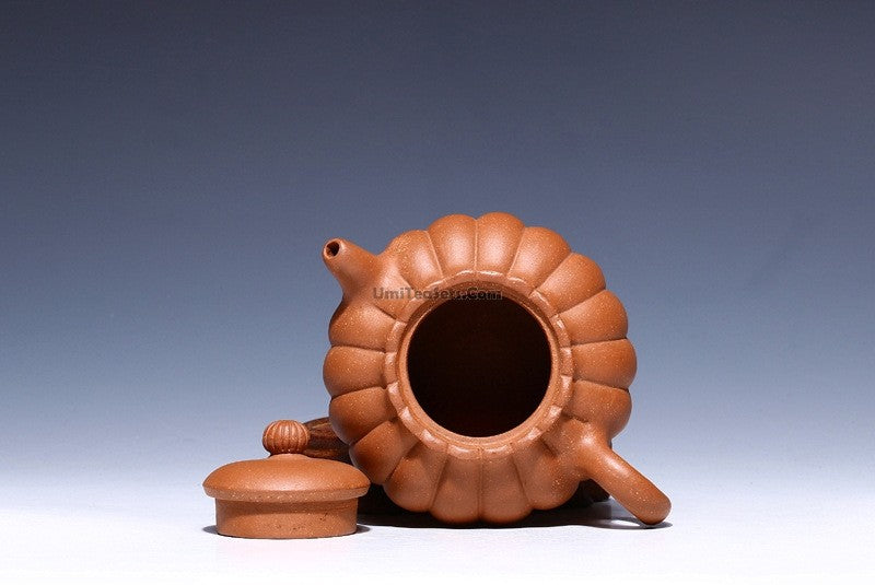 Purple Clay Teapot Yixing Handmade Chrysanthemum Design