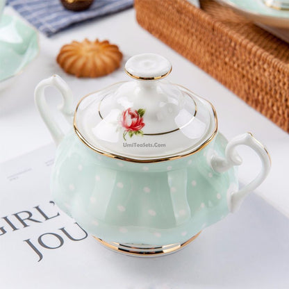 Bone China Tea Set 15-Piece Vintage Afternoon Tea – 6 Cups