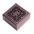 Wenge Wood Box Stand | Solid Wood Display Base for Tea Caddy Incense Box Decor