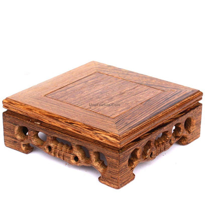 Wenge Wood Teapot Stand | Handcrafted Solid Wood Tea Tray Base for Tea Ceremony