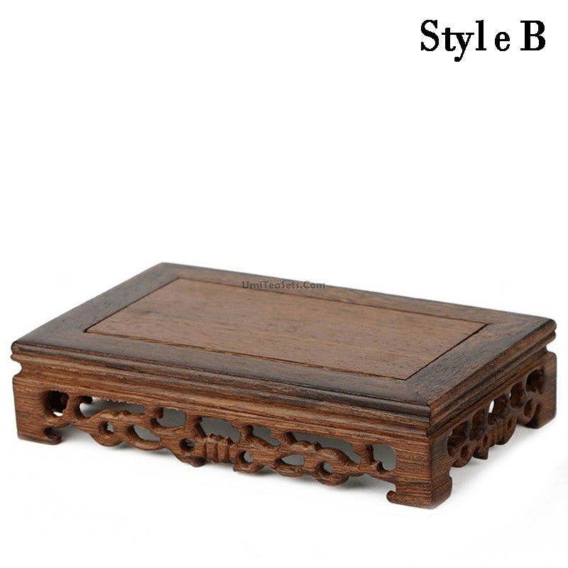 Wenge Wood Teapot Stand | Handcrafted Solid Wood Tea Tray Base for Tea Ceremony