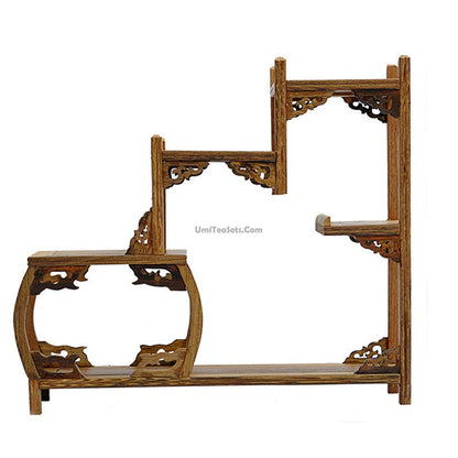 Rosewood Tea Set Stand | Solid Wood Tea Tray Display Rack for Gongfu Tea Ceremony
