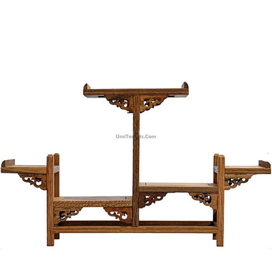 Wood Tea Tray Stand Wenge Panga-Panga Teapot Display Holder
