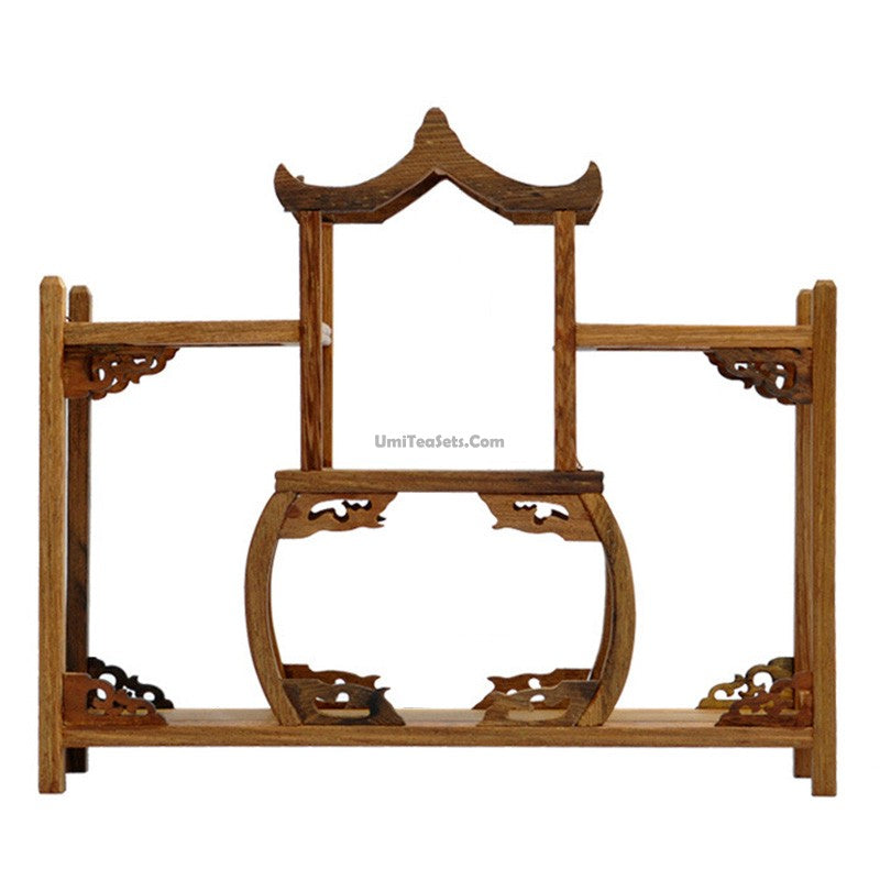 Rosewood Tea Set Stand Pavilion Shape Wenge Display