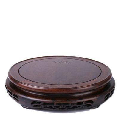 Rosewood Teapot Stand | Natural Grain Display Base 15.5cm