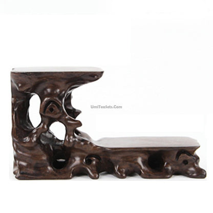 Root Carving Teapot Stand | Rosewood Solid Wood Sculpted Base for Tea Ceremony