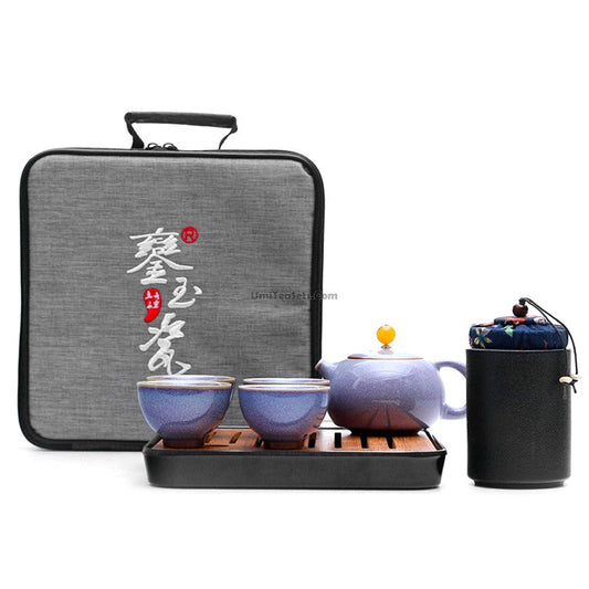 Travel Tea Set Portable Kiln-Fired Teapot & 4 Cups