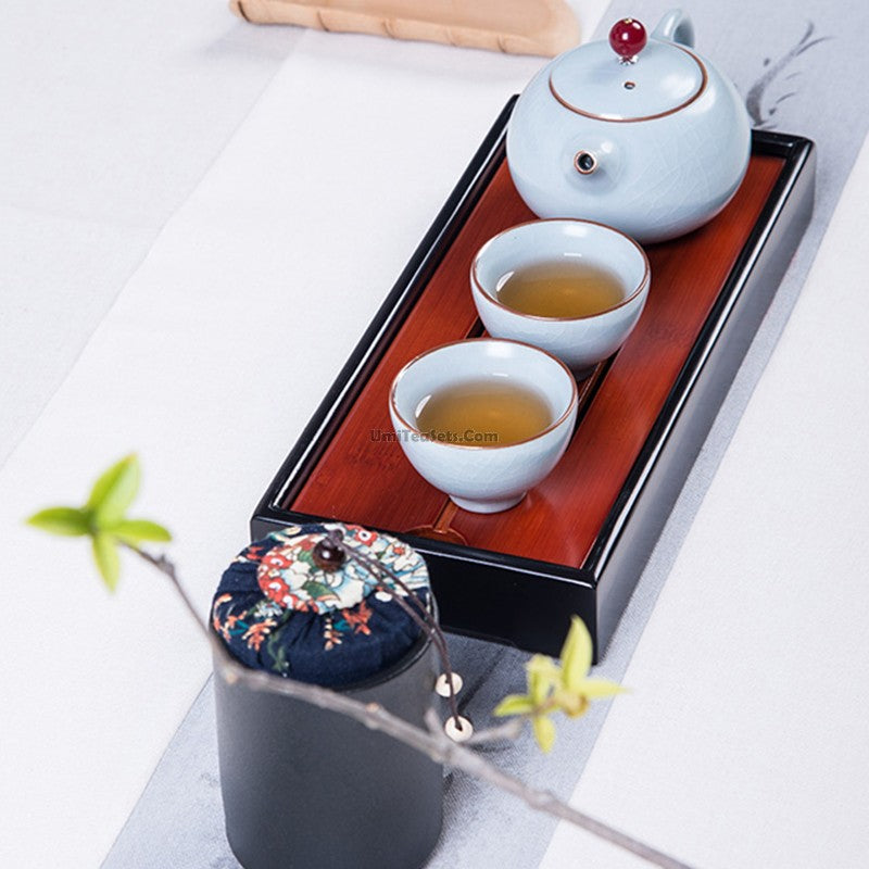 Travel Tea Set Portable Kiln-Fired Teapot & 4 Cups