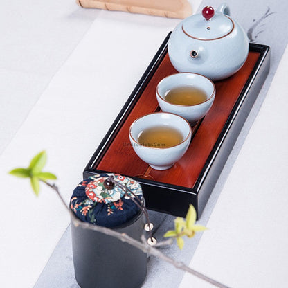 Travel Tea Set Portable Kiln-Fired Teapot & 4 Cups