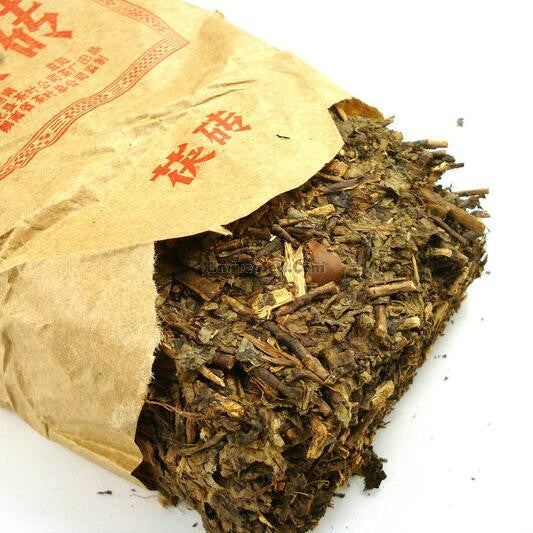 Dark Tea Brick Fuzhuan with Golden Flowers 320g
