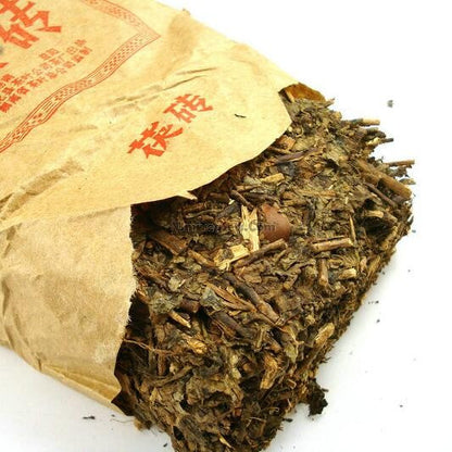 Dark Tea Brick Fuzhuan with Golden Flowers 320g