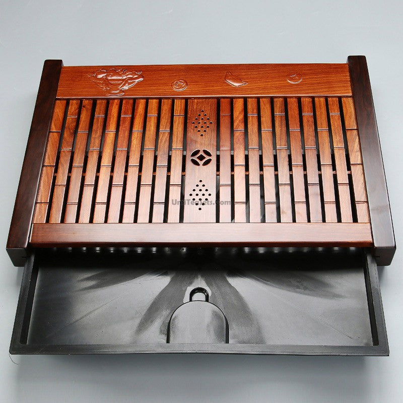 Rosewood Gongfu Tea Tray with Drainage – Large 58cm