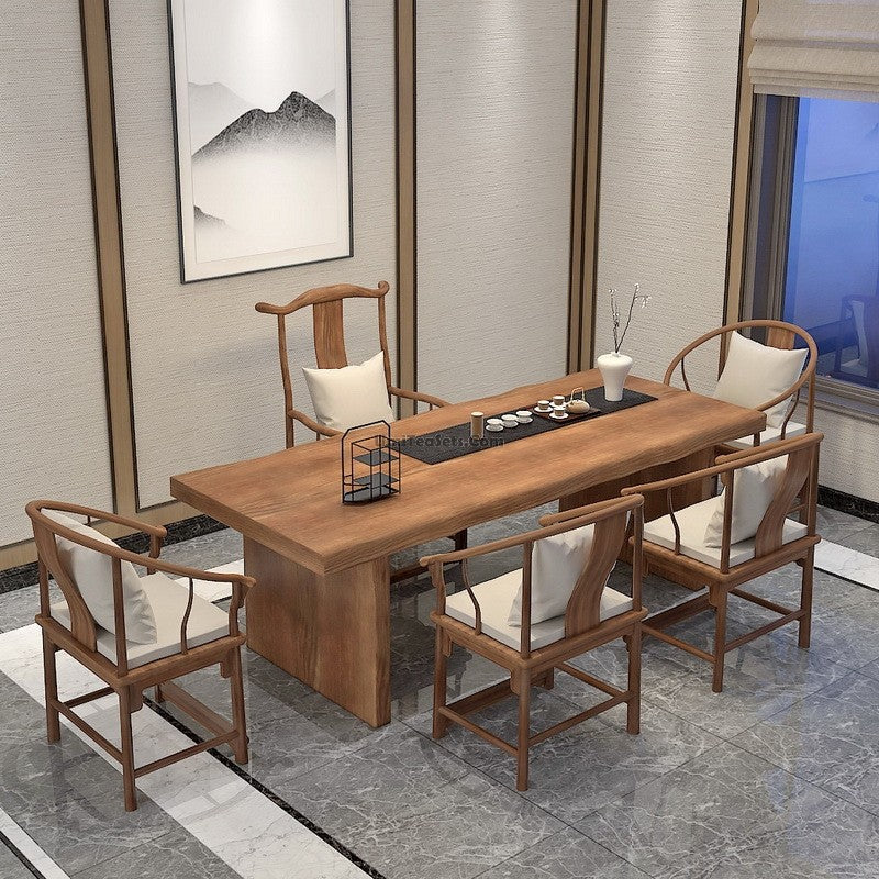 Gongfu Tea Table Set Solid Wood with Chairs 4 Sizes