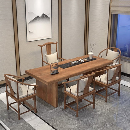 Gongfu Tea Table Set Solid Wood with Chairs 4 Sizes