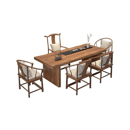 Gongfu Tea Table Set Solid Wood with Chairs 4 Sizes