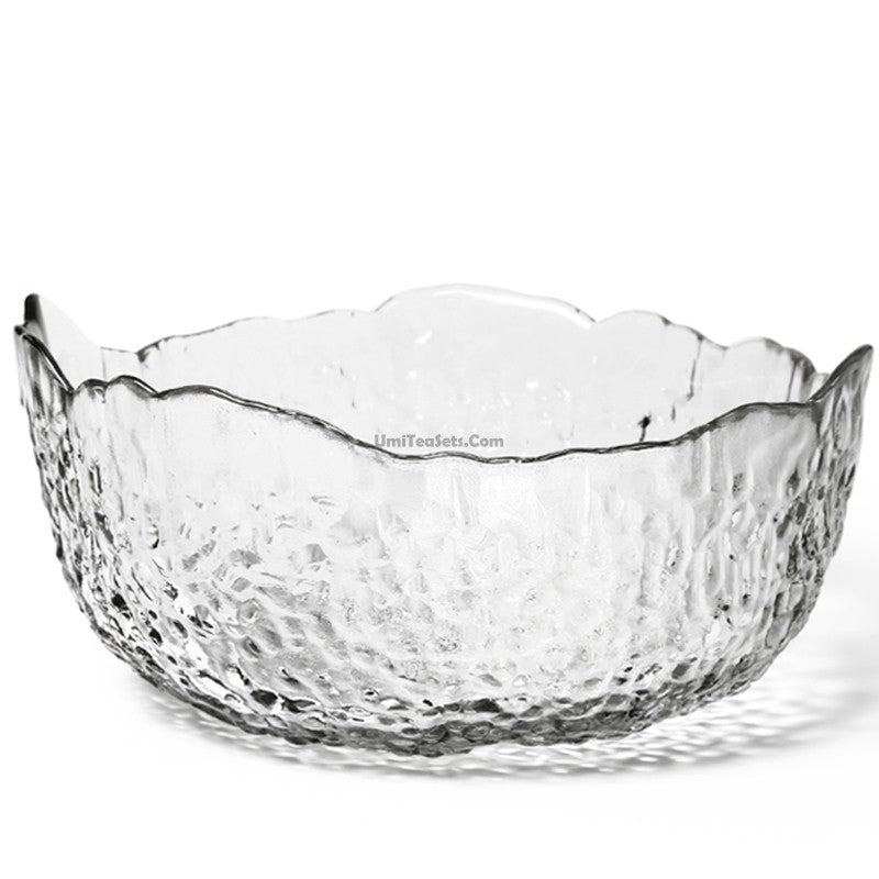 Glass Tea Washer Bowl Ice Block Style 1200ml Gongfu