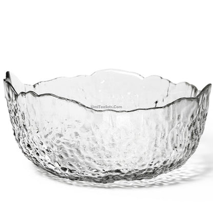 Glass Tea Washer Bowl Ice Block Style 1200ml Gongfu