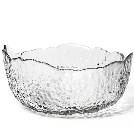Glass Tea Washer Bowl Ice Block Style 1200ml Gongfu