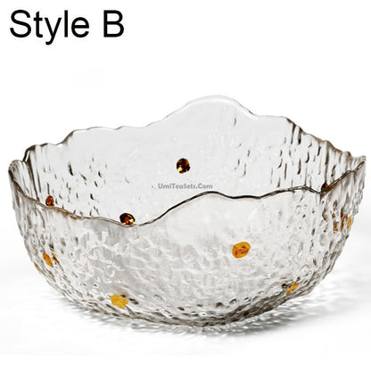 Glass Tea Washer Bowl Ice Block Style 1200ml Gongfu