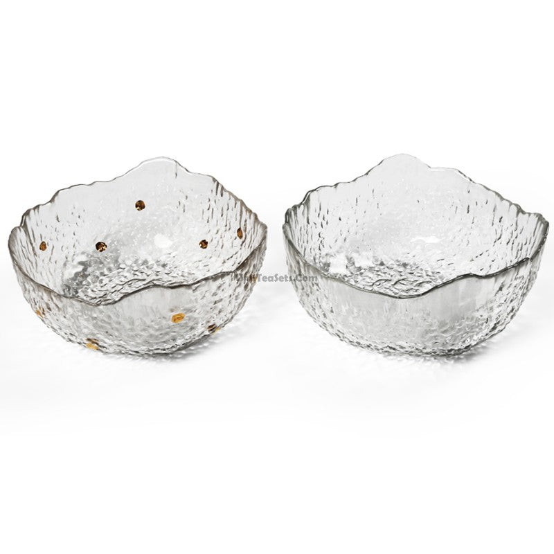 Glass Tea Washer Bowl Ice Block Style 1200ml Gongfu