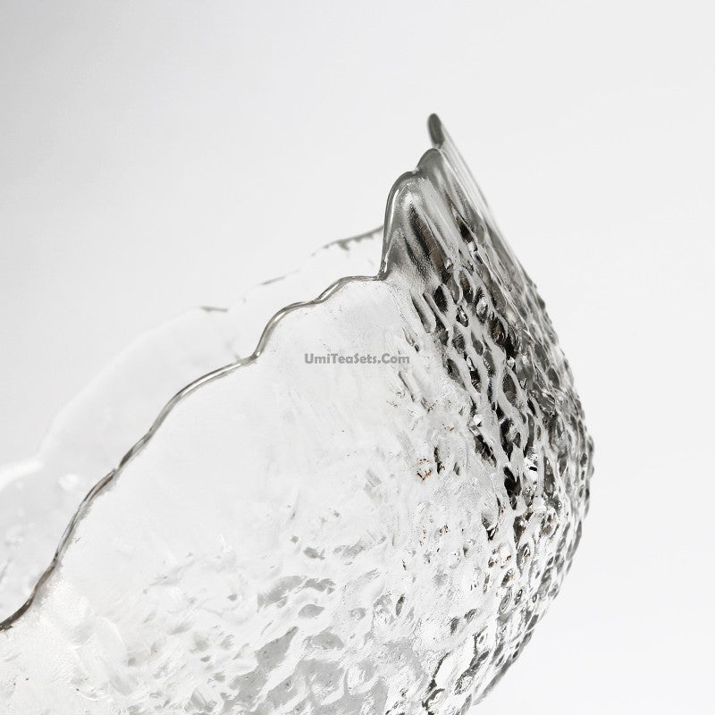 Glass Tea Washer Bowl Ice Block Style 1200ml Gongfu