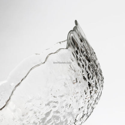 Glass Tea Washer Bowl Ice Block Style 1200ml Gongfu