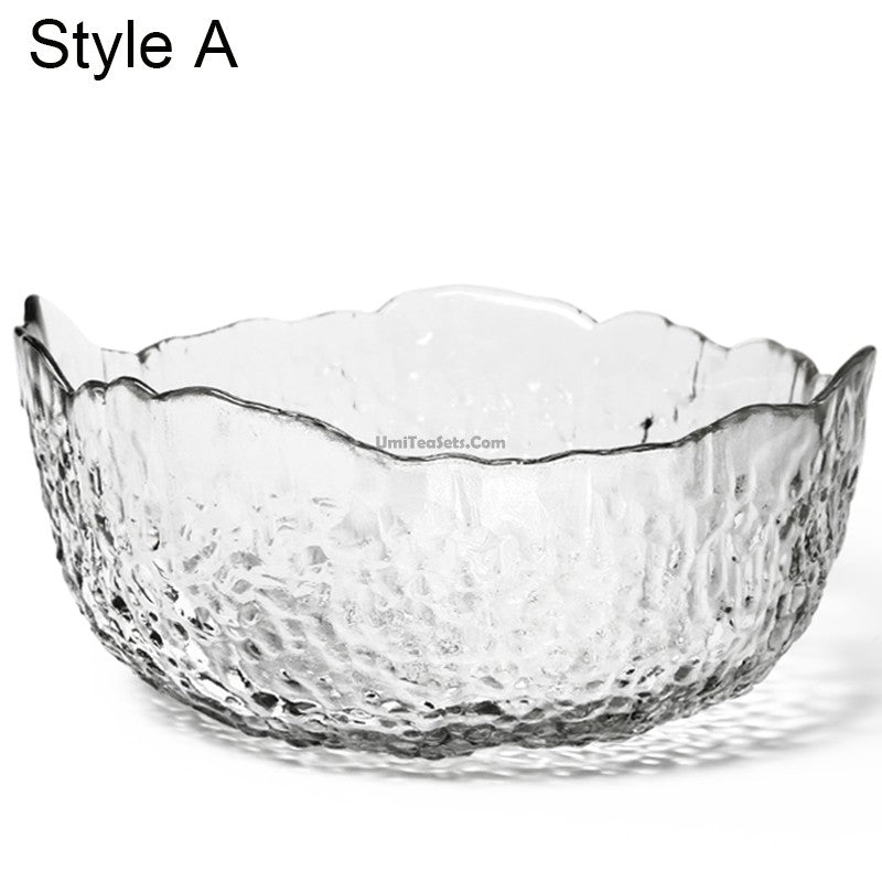 Glass Tea Washer Bowl Ice Block Style 1200ml Gongfu