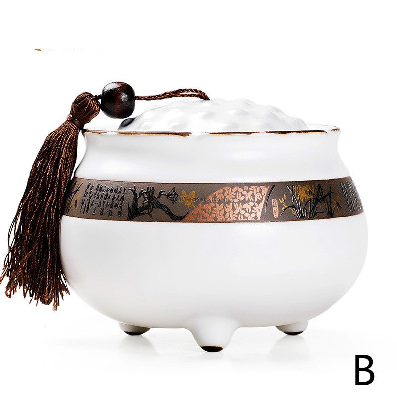 Tea Caddy Ge Kiln Ceramic Lotus Shape – 220g Airtight