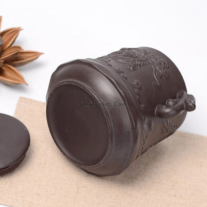 Purple Clay Tea Caddy Dragon Embossed Airtight 250g