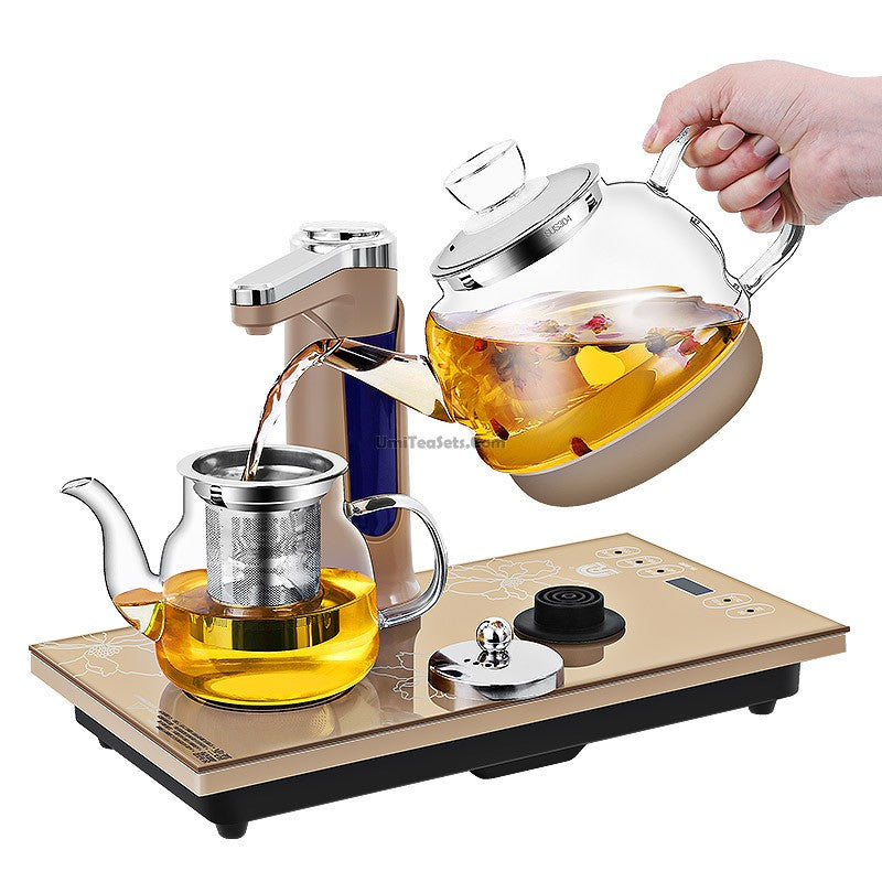 Electric Glass Teapot Set – Smart Induction Kettle with 2 Teapots