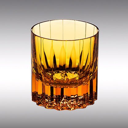 Whiskey Glass Edo Kiriko Multi-Color Cut Crystal Tumbler Set