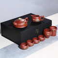 Handmade Purple Clay Lotus Tea Set | 8-Piece