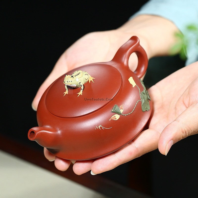 Handmade Purple Clay Lotus Tea Set | 8-Piece