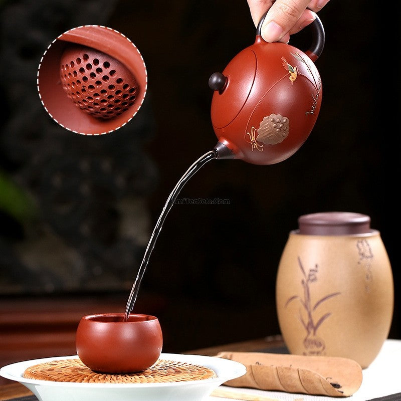 Xi Shi Teapot Dahongpao Red Clay Yixing Zisha Lotus 200ml