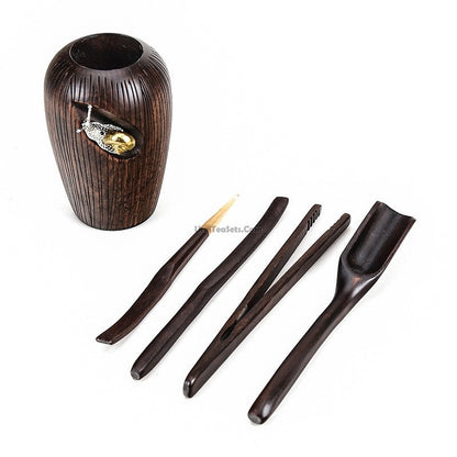 Ebony Wood Gongfu Tea Utensil Set Six Gentlemen