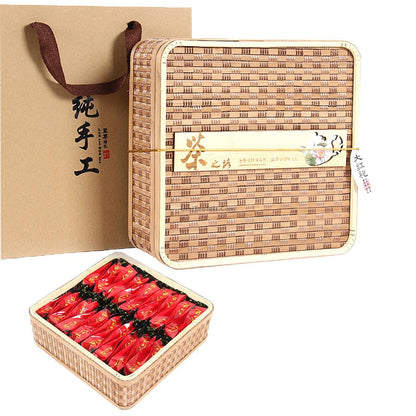 Ginseng Oolong Tea Gift Box Bamboo Weave 500g