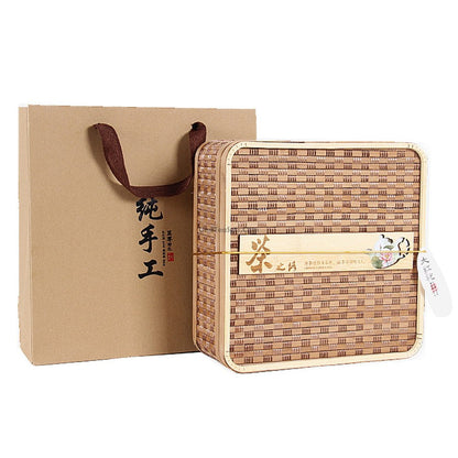 Ginseng Oolong Tea Gift Box Bamboo Weave 500g