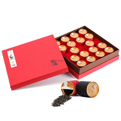 Aged Puerh Tea Gift Box with Canister | 18 Pieces Set