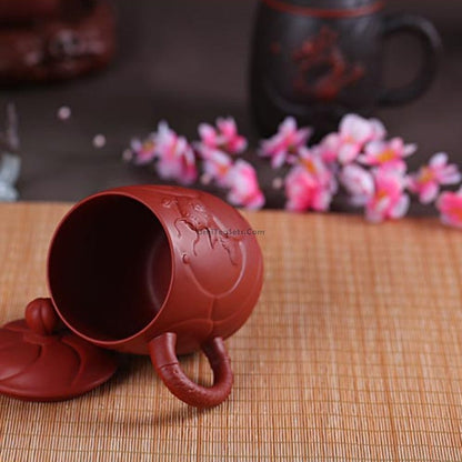 Purple Clay Tea Cup with Infuser Dragon Yixing Zisha 400ml