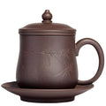 Authentic Yixing Zisha Tea Cup Bamboo With Lid Infuser Saucer